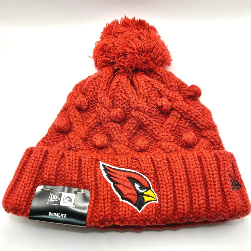 Arizona Cardinals New Era Beanie OS Red Cable Knit Pom NFL Hat Winter Football